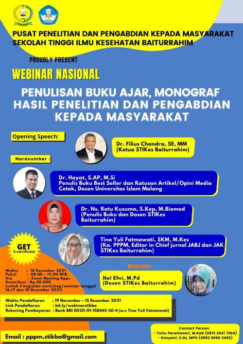 WEBINAR DAN ORAL PRESENTASI PENELITIAN DAN PENGABDIAN MASYARAKAT STIKES BAITURRAHIM JAMBI TAHUN 2021